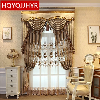 

The new European luxury villa decorative curtains for living room window luxury high quality palace curtains for bedroom kitchen