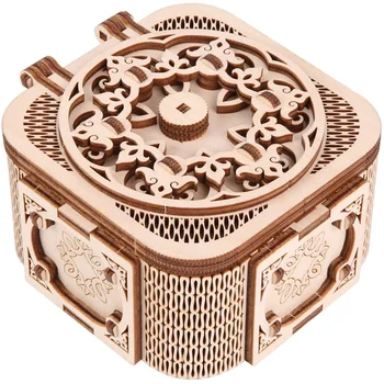 

Creative DIY 3D Treasure Box Wooden Puzzle Game Assembly Toy Gift for Children Teens Adult