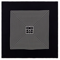 Fashion Women Twill Silk Square Shawl90cm Striped Brand Scarf Foulard Bandana Geometry Design Handmade Curled Head Hijab Scarves