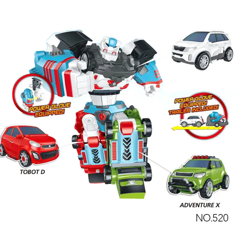 J Medium Size 3in1 Подарок для мальчика Tobot 3/2 в 1 трансформация автомобилей фигурка робота игрушки мультяшный персонаж 3 машины слияние робот-трансформер модель игрушки - Цвет: J Medium Size 3in1