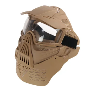 

Military Full Face Tactical Airsoft Mask Lens Google With Neck Protection Shooting Hunting Accessores Wargame Paintball Masks