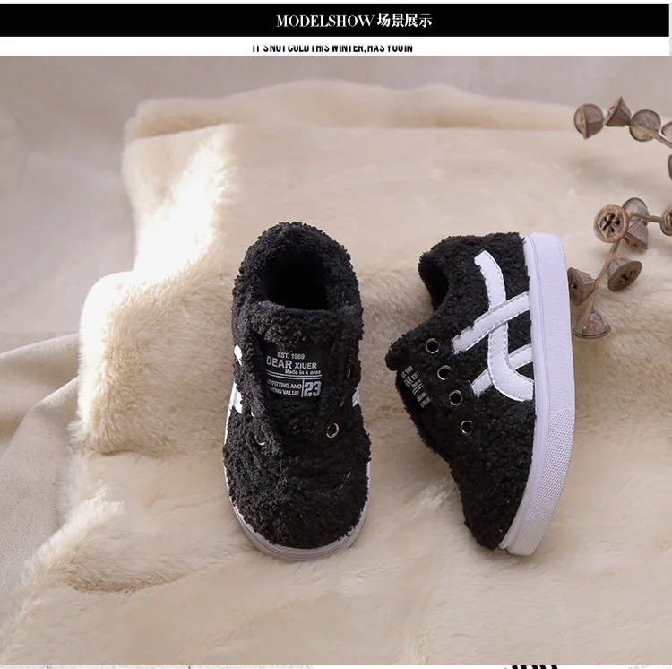 Winter New Plus Velvet Shoes Comfortable Fashion Children's Shoes Non-slip Casual Shoes Wear Soft Bottom Warm Children's Shoes