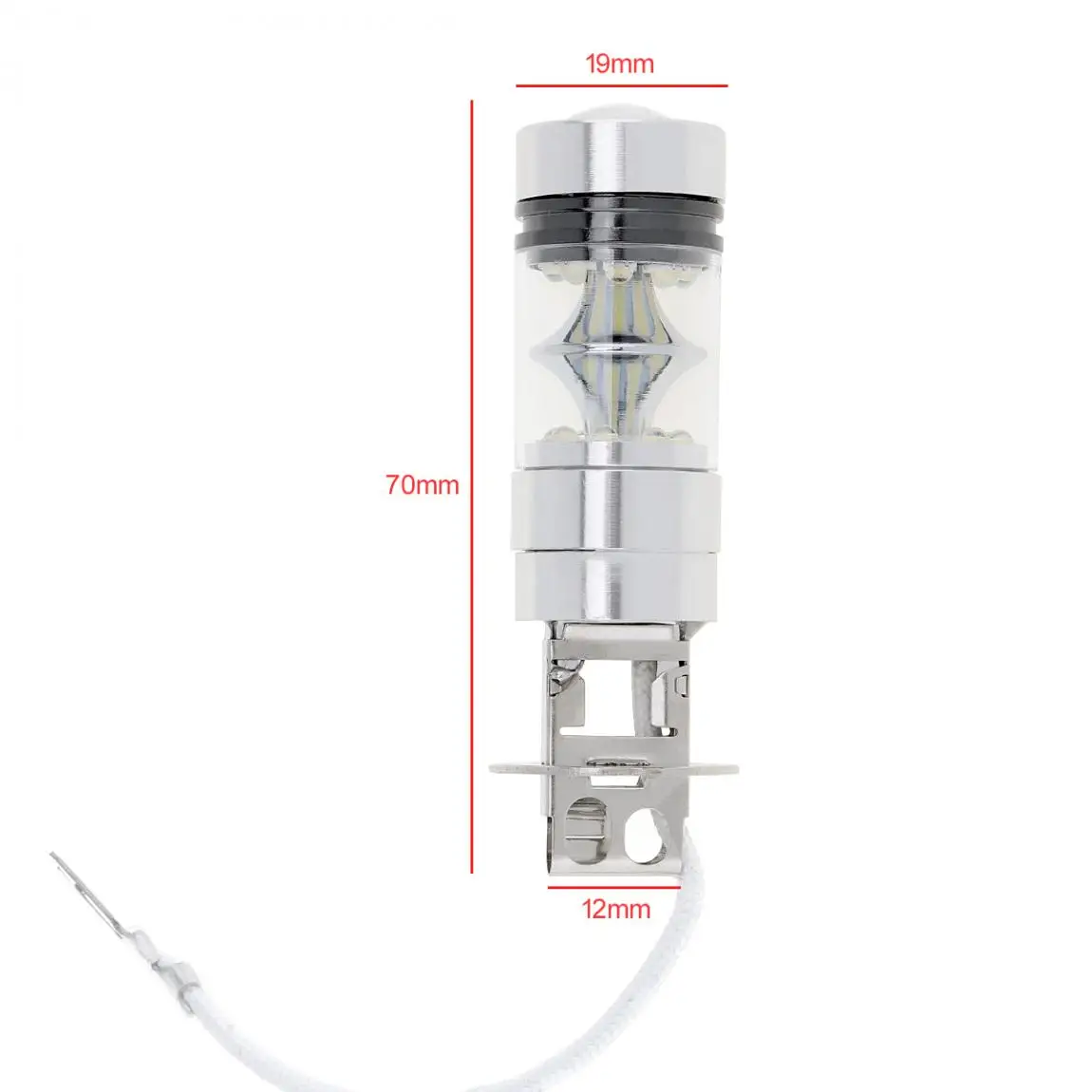 2 шт. 12 V 100W H3 Светодиодный светильник 20 SMD для автомобиля, противотуманный светильник, чипы 12 V~ 24V 360 градусов, белая Автомобильная электроника