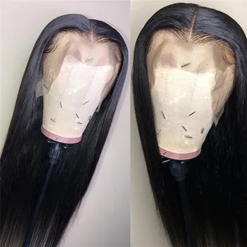 

Lace Front Human Hair Wigs Long Straight Wig Bleached Knots with Baby Hair 5*5 PU Silk Base Wig with Natural Hairline