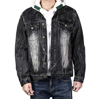 

MORUANCLE Men's Vintage Jean Jackets Classic Casual Denim Jacket For Man Spring Autumn Outerwear Washed Size M-XXXL