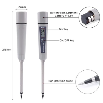 

EC-316 Direct Soil EC Tester ATC 0-4.00 mS/cm Digital LCD for Swimming Pool Lab Aquarium Conductivity Meter Multi-Purpose