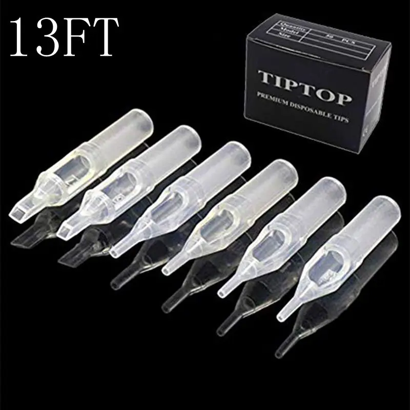 100Pcs 13FT Disposable Tattoo Tips White Color Sterile Nozzle Tip Needle Tubes Machine Accessories free shipping | Красота и здоровье