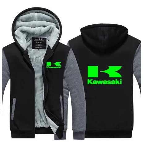 Мужские толстовки зимние утепленные мужские свитера Kawasaki для мужчин зимние толстовки пальто на молнии 02