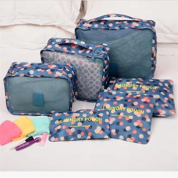 

Hot New 6 Pcs/Set Travel Storage Bag Suitcase Closet Divider Container Clothing shoes Tidy Packing Cubes Luggage Organizer Pouch