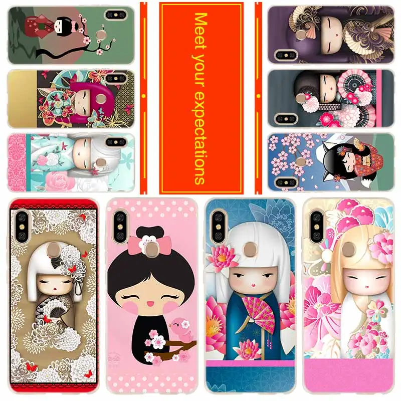 Silicone Case For Xiaomi Redmi 10 9 8 7 6 5 4 A 9at Prime 4x Y3 Cover kawaii Japanese Kokeshi Doll | Мобильные телефоны и
