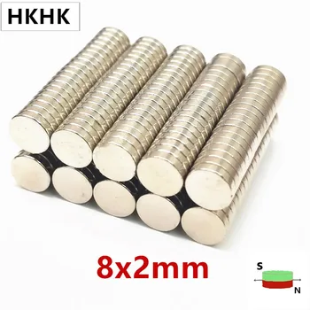 

1000P 8mm x 2mm Small Round Neodymium Disc Magnets 8x2 Dia N35 Strong Rare Super Powerful Earth Magnet 8x2 mm magnetic stand