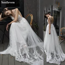 Smileven свадебное платье в стиле бохо а линия Сексуальная V шеи Кружева спинки Vestido De Noiva богемные свадебные платья невесты платье