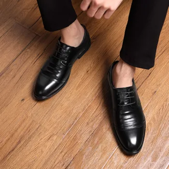 

Men Footwear Fashion Business Shoes Cowhide Casual Man Brogue Shoes Genuine Leather Shoes Black Brown Мужская кожаная обувь