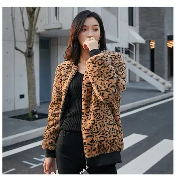 

Alien Kitty 2019 Autumn Stylish Imitation-fur Vintage Soft Leopard Casual All Match Warm Jacket New Retro Feminine Loose Coats