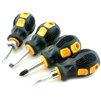 

Double Handle Manual Tool Screwdriver Mini Repair Short Handle Slotted Detachable