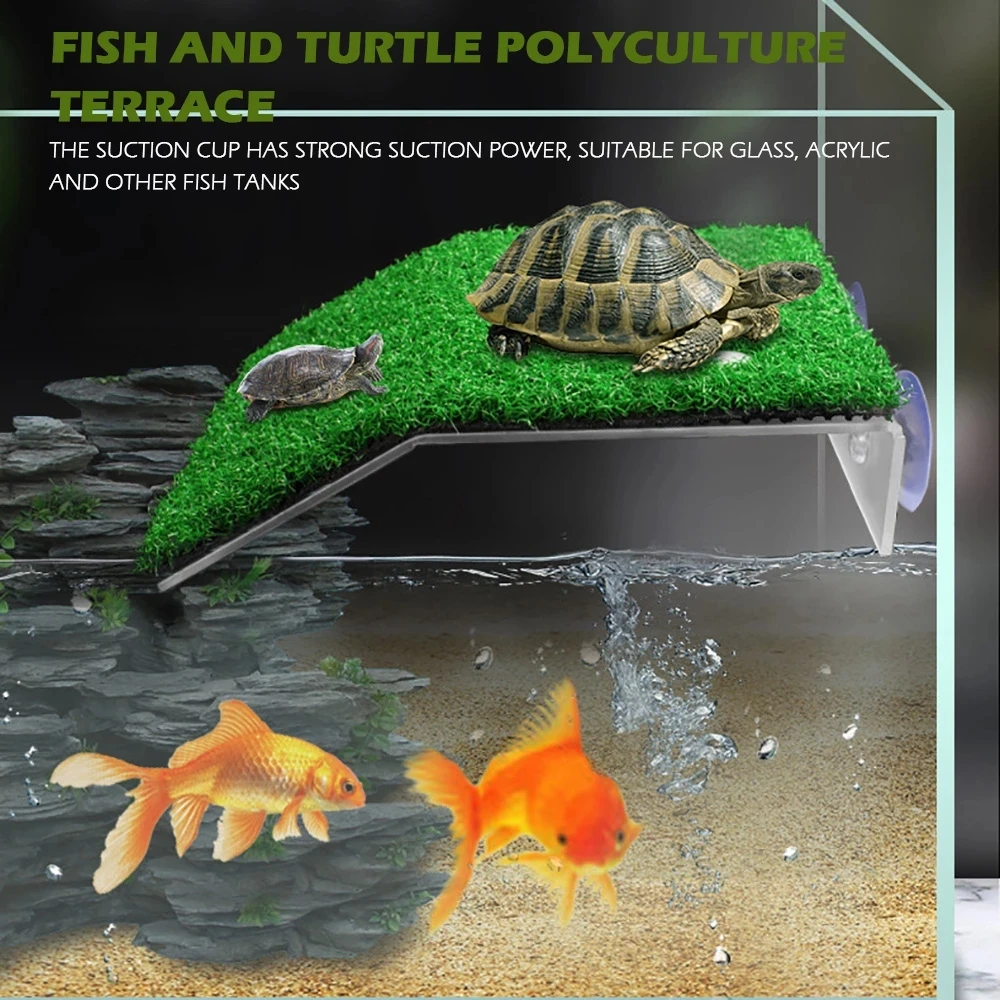 Turtle Basking Platform Aquarium Decor Acrylic Island Aquariums Moss Climb for Turtles Reptile Tank Decoration | Дом и сад