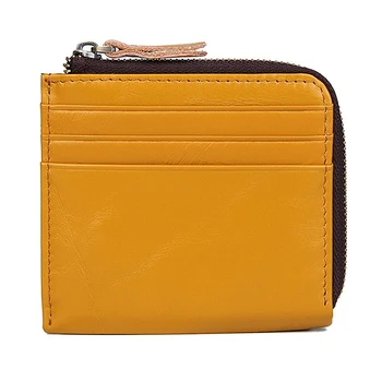 

Genuine Leather Men Small Wallets Multifunction Fashion Solid Color Coin Purse Multi-card Position Card Holder Male Clutch Bag