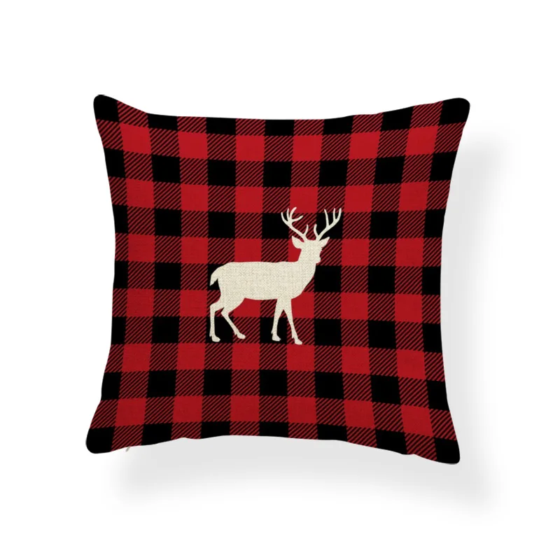 Merry Christmas Throw Pillow Buffalo Плед подушки с северными оленями чехол это праздник сезон полиэстер смесь домашний декор наволочки - Цвет: 1