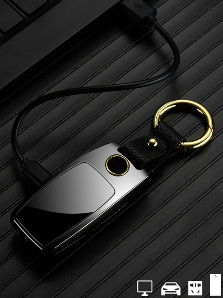 USB Зажигалка освещение светодиодный экран Ключ Пряжка