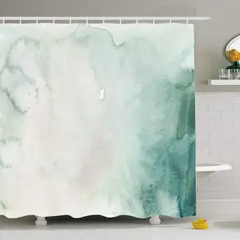 

Shower Curtain Set with Hooks 60x72 Sky Color Pale Blue Indigo Texture Water Gray Watercolor Ombre Backdrop Abstract Night