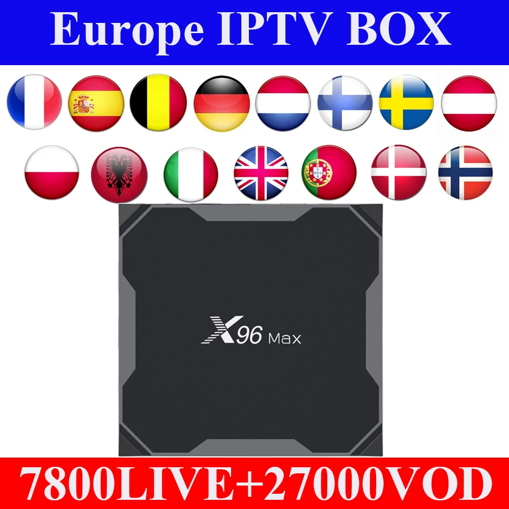 X96 max europe iptv 7800 live 4k android tv box арабский Бельгия Футбол Франция Великобритания испанско-португальский Италия ip tv box для smart tv m3u