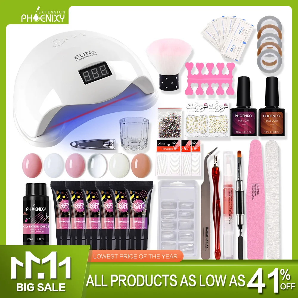 Polygel Nail Kit 36/48W Lamp For Nail Drill Machine Gel Nail Polish Set Builder Gel Electric Manicure Nail Art Tool Manicure Set