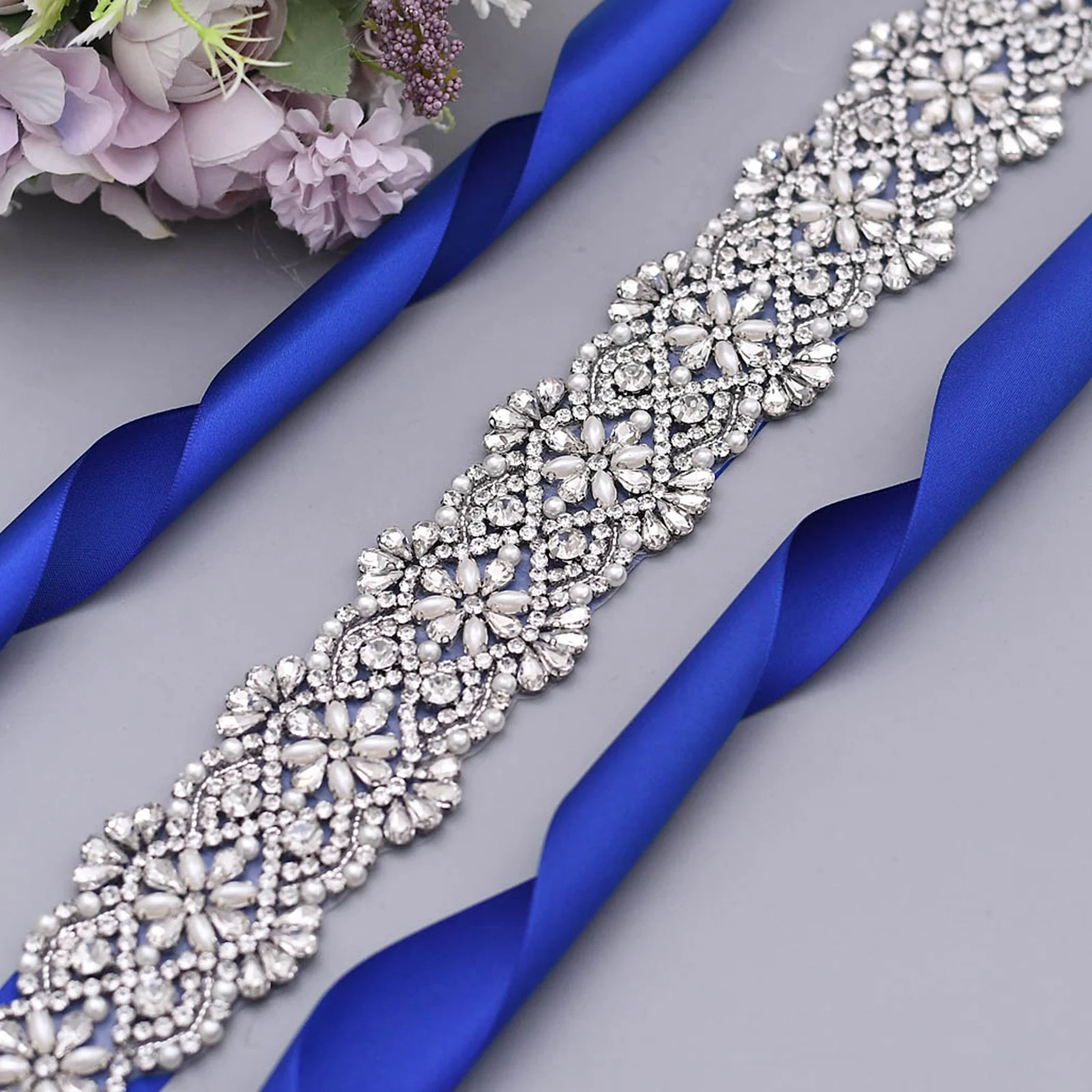 Sparkle Bridal Dress Belt Rhinestones Belt Bridal Sash Crystal Pearls