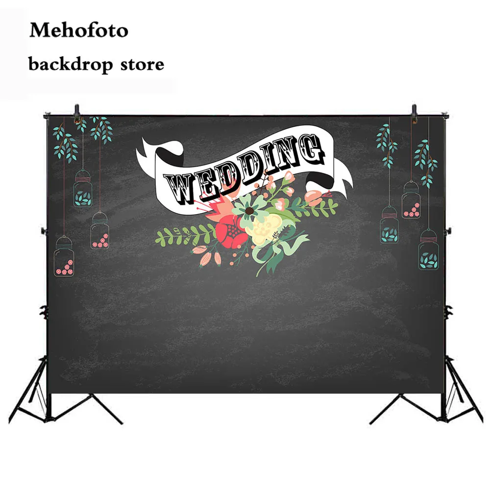 Mehofoto Blackboard Photography Backdrops Wedding Flower Photo Background Booth Studio Married Backdrop Vinyl Cloth Seamless 884 |