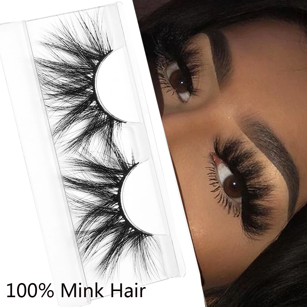 

100% Mink Hair False Eyelashes 3D Full Strips Lashes Extension 25MM Dramtic Long Wispies Fluffy Handmade Makeup Eyelash Lashes