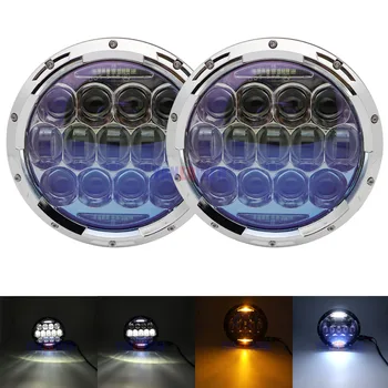 

2PCS 130W Brightest Blue Projector Lens 7inch LED Headlights Amber Turn Signal/DRL for Jeep Wrangler JK LJ TJ CJ
