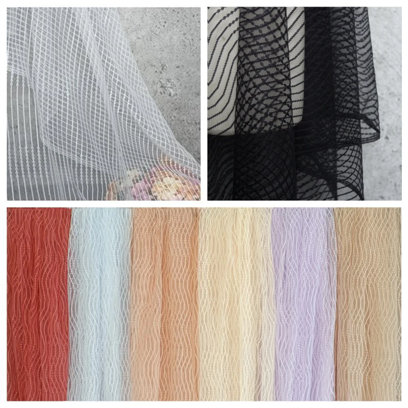 3yards/lot width1.5meter micro-elastic mesh lace fabric diy dress curtain background cloth embroidered doll | Дом и сад