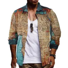 Новая модная брендовая мужская рубашка, роскошная рубашка с золотым принтом, приталенная Мужская рубашка Camisa Masculina, трендовые мужские рубашки с длинным рукавом