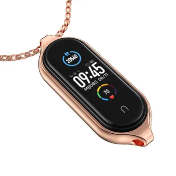 

Mi Band 5 Metal Necklace Wrist Strap Pendant Stainless Steel For Xiaomi Mi Bend 5 Miband Bamd 5 Global Version Bracelet Unique