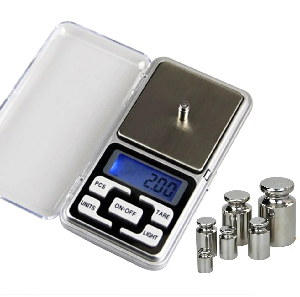 Minibáscula Digital de bolsillo para joyas de plata de ley y oro, 200g/300g/500g x 0,01g, básculas electrónicas en gramos