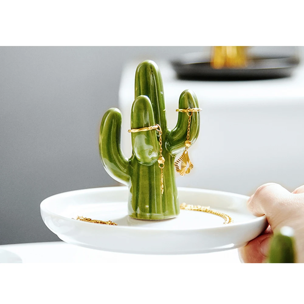 Porte-bague en céramique pour bijoux, plat pour bijoux succulents