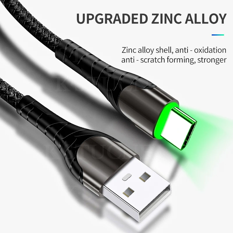 Usb type-C кабель для samsung S10 S9 Plus 3.0A Быстрая зарядка type-C зарядный провод для телефона huawei Xiaomi 8 9 светодиодный USB зарядный кабель