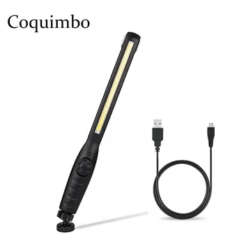 

LED Flashlight COB Portable High Power Rechargeable Work Light Magnet Base Slim USB Inspection Light LED Work Lamp Rotary Switch