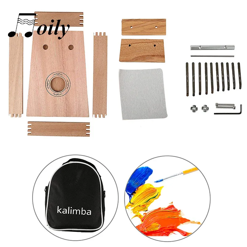 Moily Kalimba DIY Kit 10 ключ для большого пальца и пальца пианино с ручными инструментами тюнер молоток клей и краска ручной работы подарок на день рождения для детей