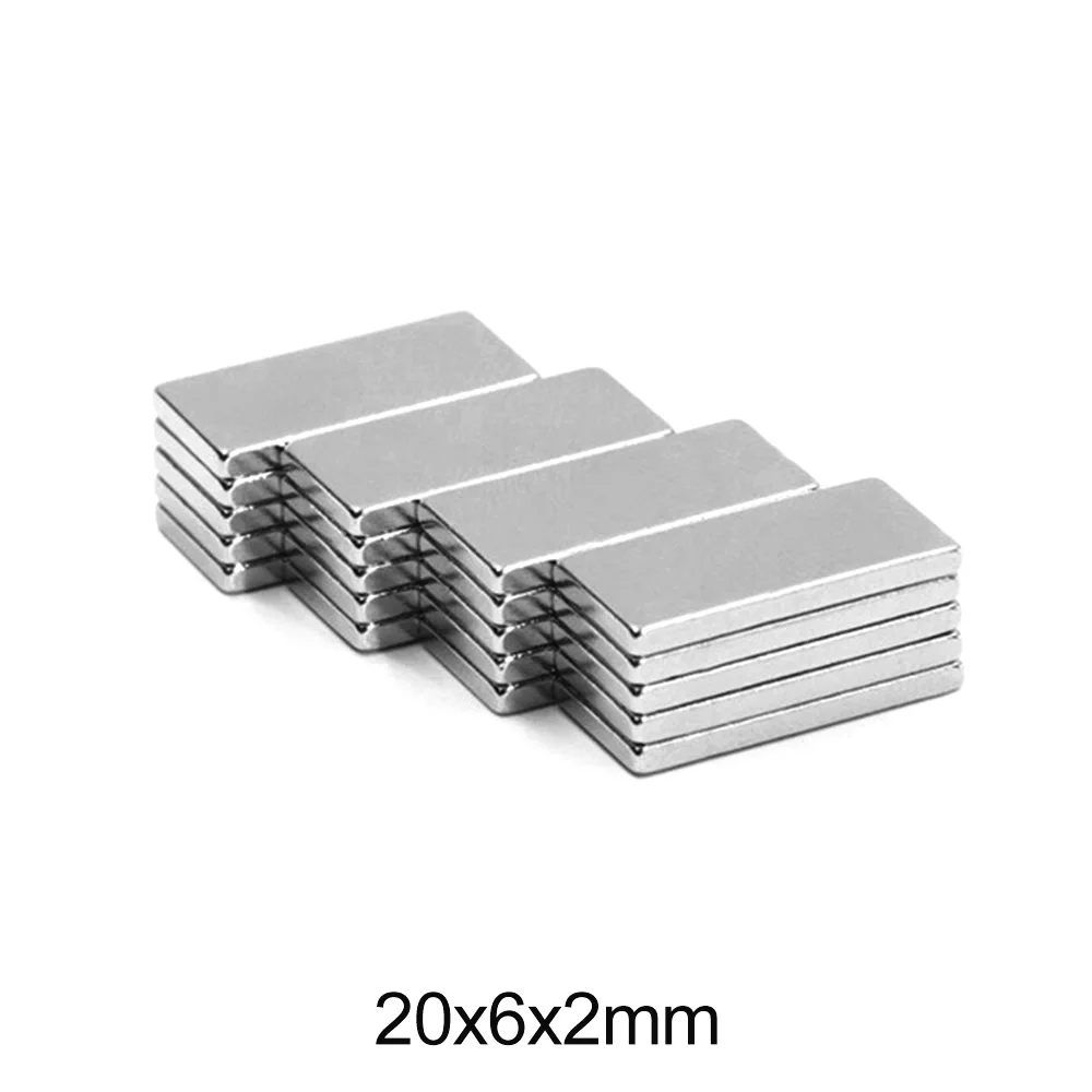 junk længst mikro 5~200pcs 20x6x2 Rare Earth Magnet 20mm*6mm Block Neodymium Magnet Strong  20x6x2mm N35 20x6x2 Permanent Magnets Sheet - Magnetic Materials -  AliExpress
