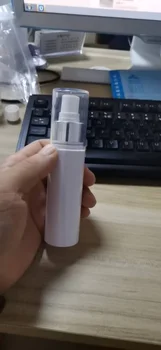 

50pcs 60ML flat cover aluminum spray nozzle spray bottle PET white cosmetic bottle