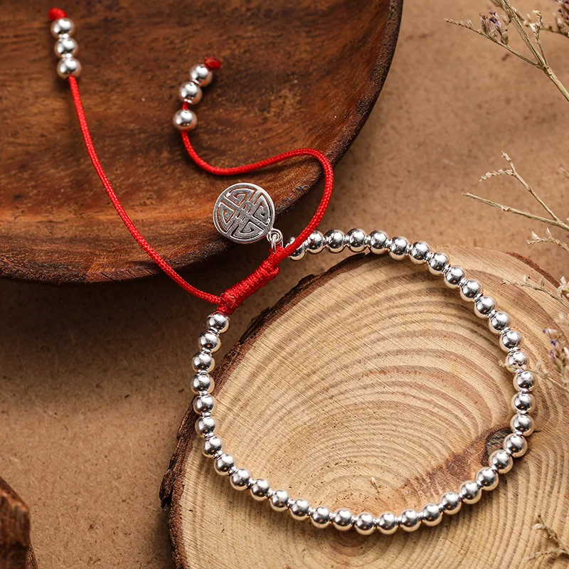 LKO New Popular S925 Sterling Silver Lucky Red Rope Bracelet For Man&Women Female Bracelet Free Shipping Best Gift For Girl - Image 4