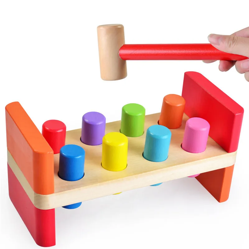 

Beat Toy Wood Play Stakes Color Building Blocks Solid Wood Piling Taiwan Young Children'S Educational Early Educational Teaching