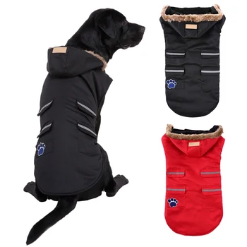

Warm Winter Pet Dog Coat clothes Thick dog Jumpsuits Overalls for Dogs Thickening Reflective Jacket For Large Dogs Coats
