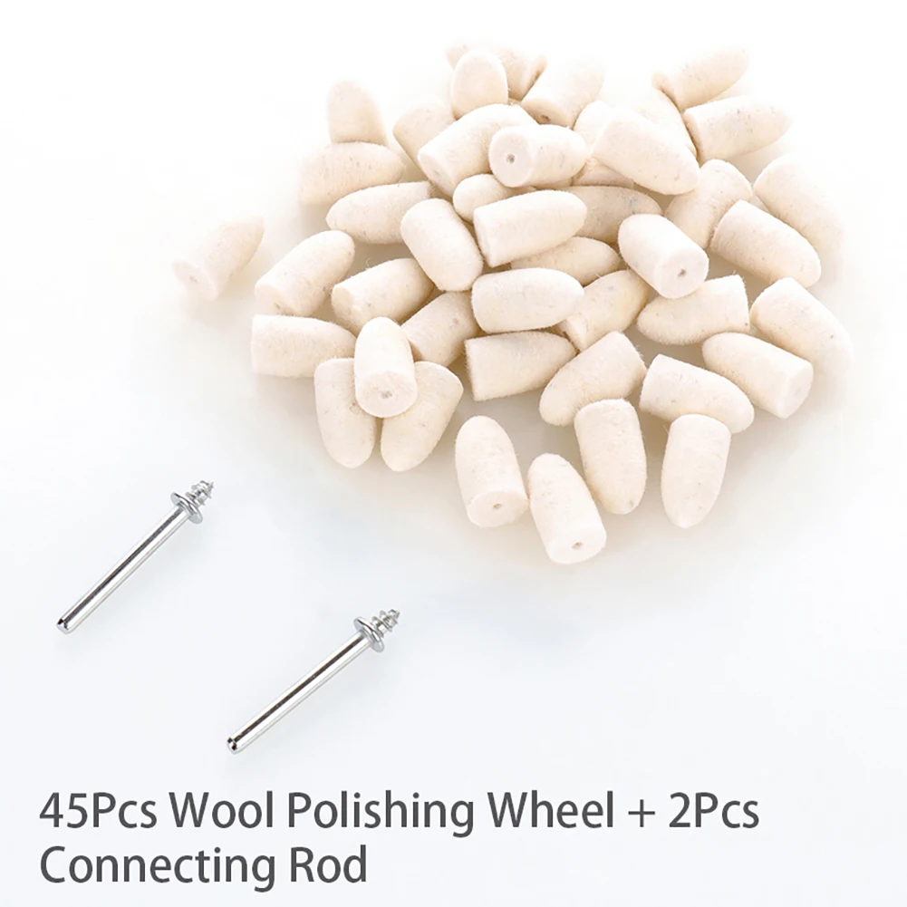 

45pcs/set Wool Polishing Head Wheel for Dremel Rotary Tool with 2 Rods for Carrying Mental 10 mm 20 mm Length 2019 New S12