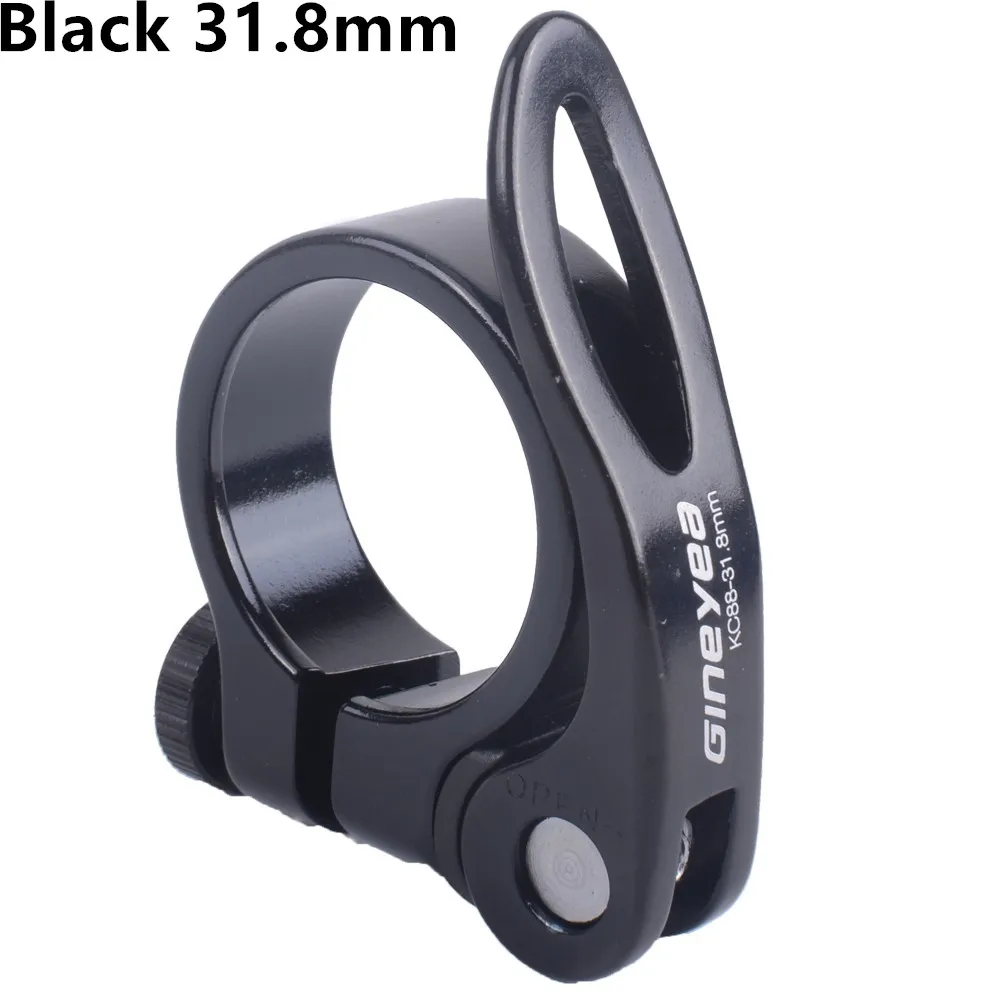31.8mm black GINEYEA KC88 алюминиевый сплав Сверхлегкий быстросъемный дорожный велосипед горный велосипед Подседельный штырь зажим 31,8 мм 34,9 мм - Цвет: 31.8mm black