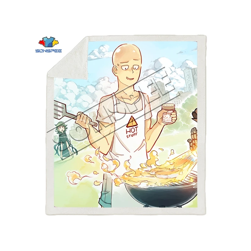 Аниме One PUNCH-MAN, Супермен, диван для путешествий, молодежное постельное белье, набивное одеяло с рисунком, покрывало для мальчиков и девочек, одеяло для путешествий - Color: 3