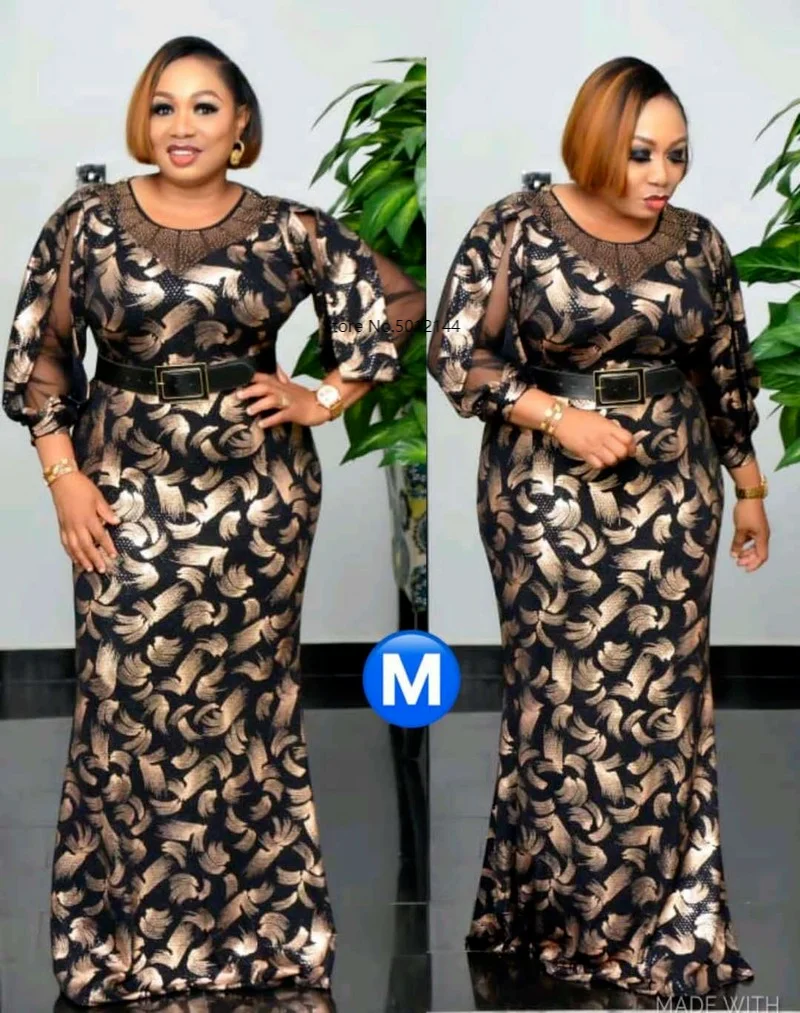 5XL 6XL Puls Size Spring Autumn Women's Clothing 2021 African Long Dresses For Women Sequins Fashion Maxi Dress Big 4XL 3XL |