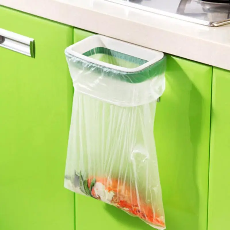 Кухонный шкаф, задняя мусорная стойка для сумок, дверной держатель для мусорного мешка, подвесной кухонный шкаф, мусорный пакет с ручками, кухонные инструменты