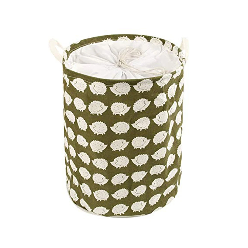 Foldable Drawstring Laundry Basket Dirty Clothes Toy Storage Bucket Organizer