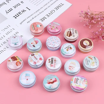 

1PC NEW Mini Elegant Flower Tin Box DIY Candle Jar Balm Round Empty Iron Box Portable Lipstick Zipper Cream Storage Box